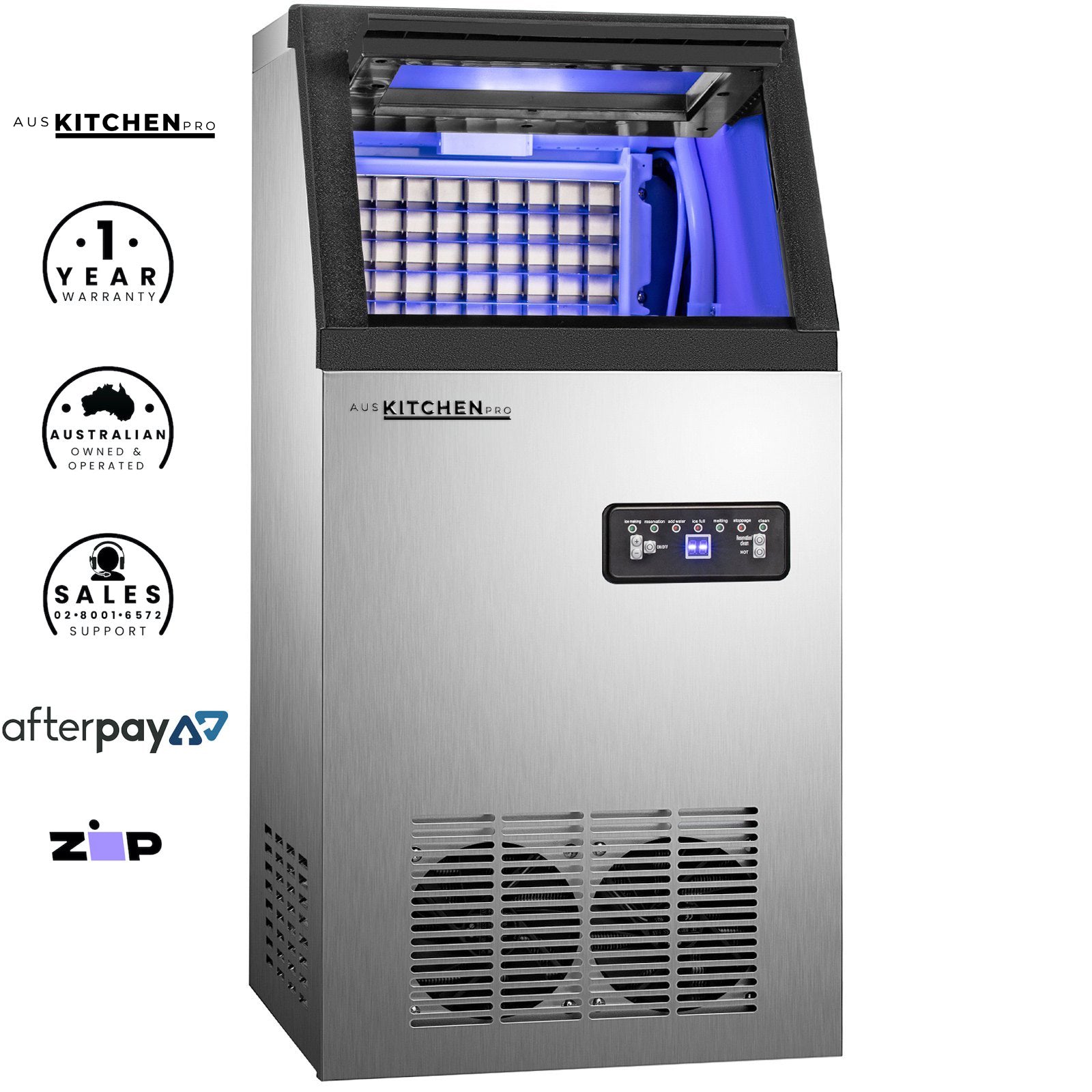 Commercial Ice Maker 60KG- Stainless Steel Ice Machine – auskitchenpro
